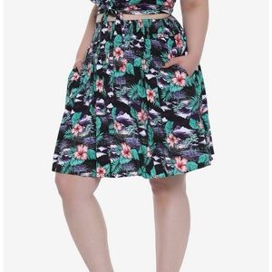 Tropical Print Skirt Plus Size